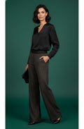 Britt Dark Brown Houndstooth Check Trouser
