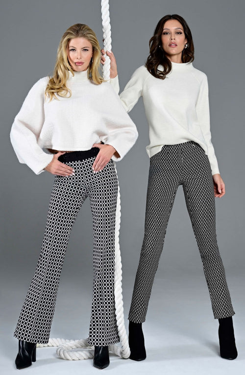 Joella Black and White Kickflare Trousers