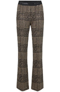 Joella Brown Check Kickflare Trousers