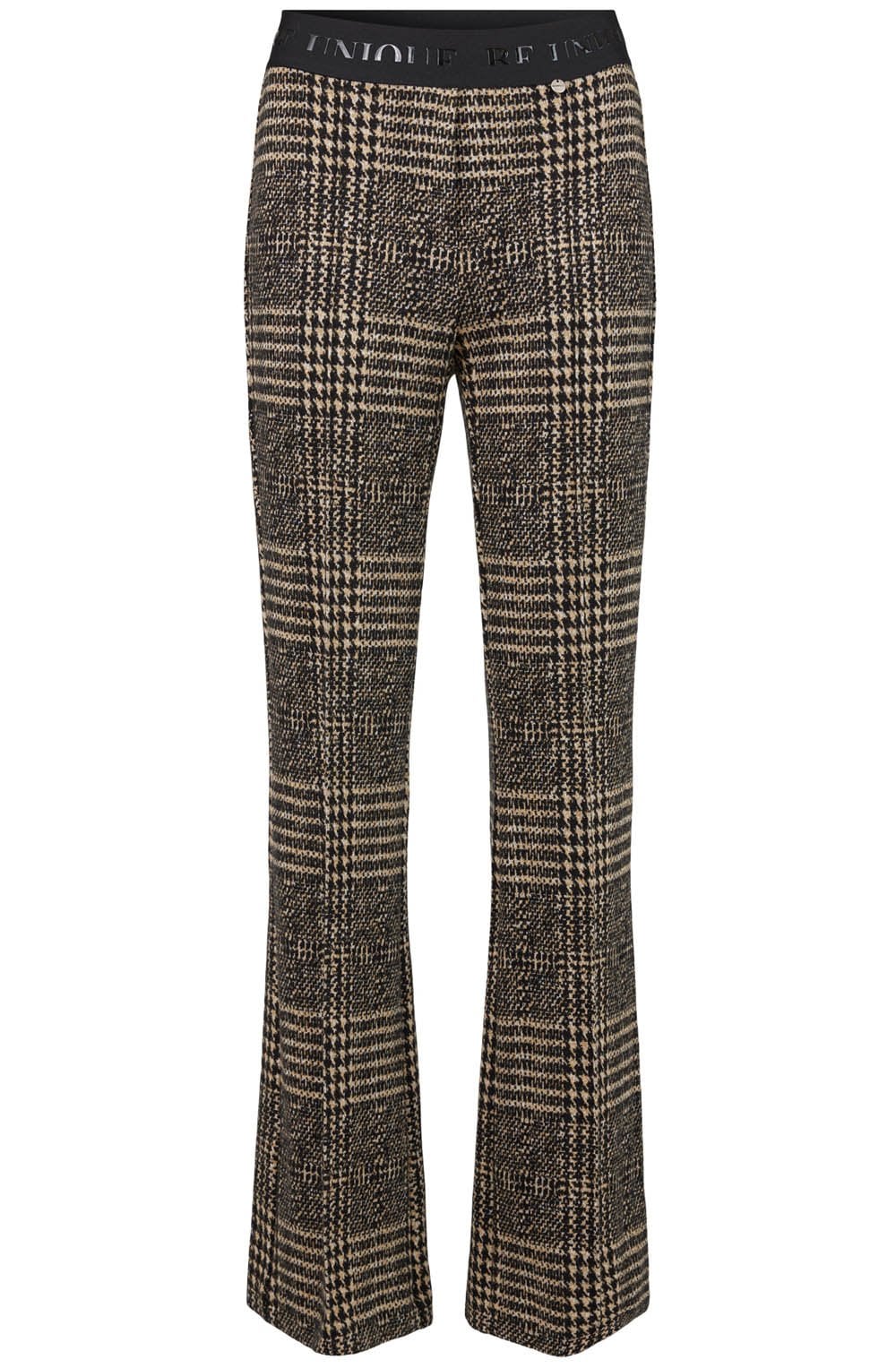 Joella Brown Check Kickflare Trousers