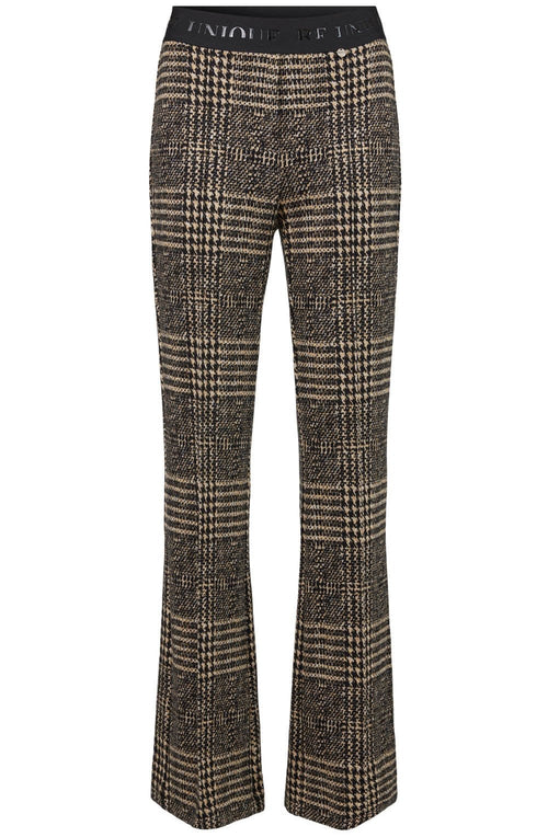 Joella Brown Check Kickflare Trousers