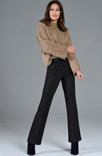 Joella Dark Brown Herringbone Kickflare Trousers