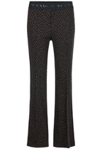 Joella Dark Brown Herringbone Kickflare Trousers