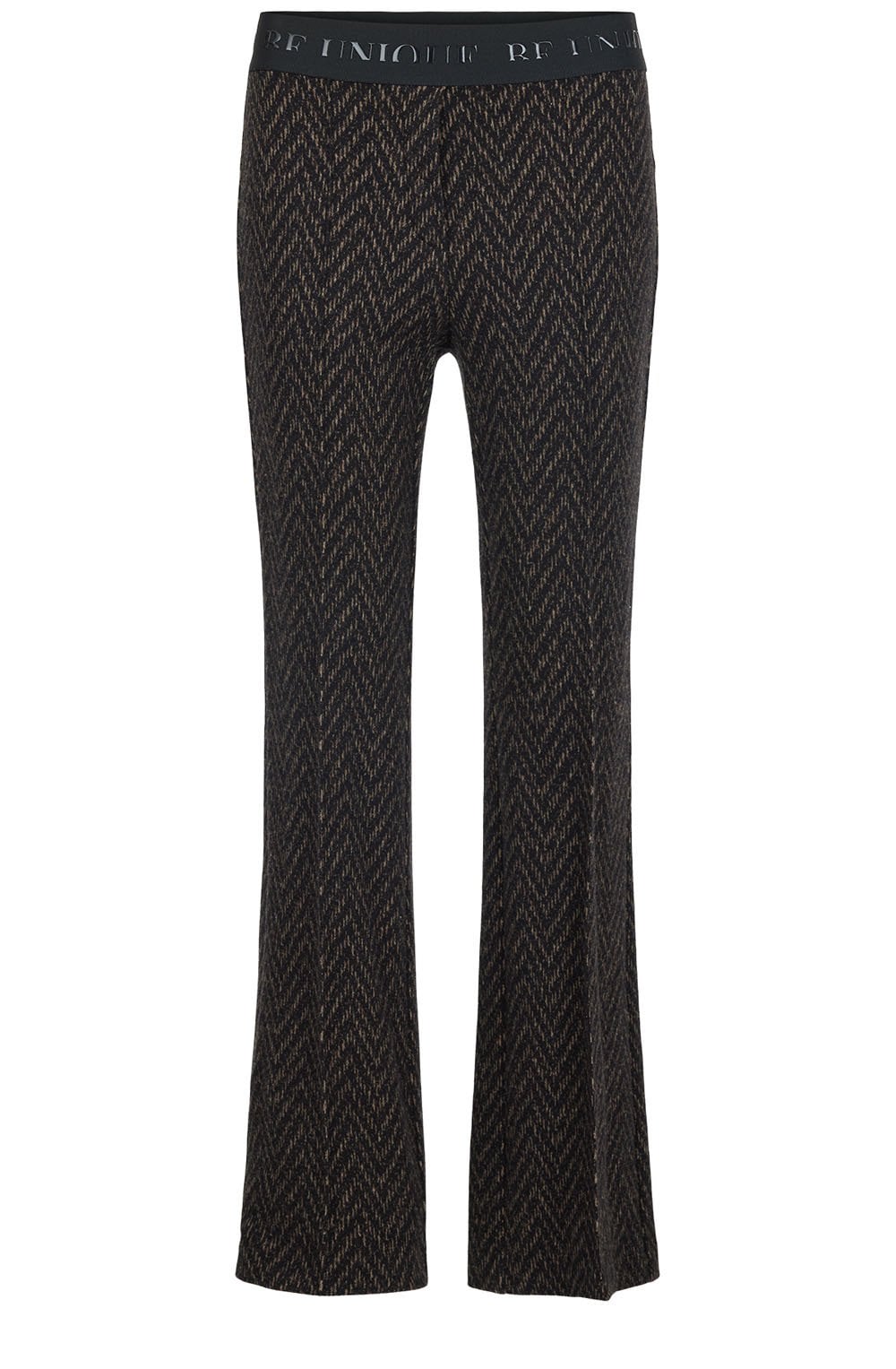 Joella Dark Brown Herringbone Kickflare Trousers