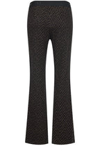 Joella Dark Brown Herringbone Kickflare Trousers