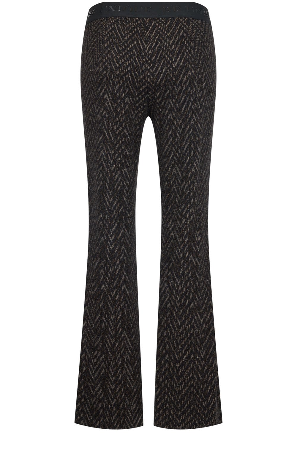 Joella Dark Brown Herringbone Kickflare Trousers