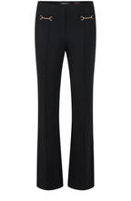 Joella Gold Snaffle Gold Kickflare Black Trousers