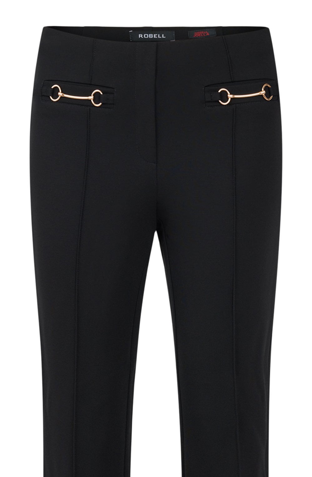 Joella Gold Snaffle Gold Kickflare Black Trousers