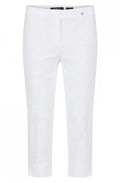 Marie White Floral Jacquard Crop Trousers