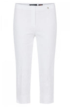 Marie White Floral Jacquard Crop Trousers