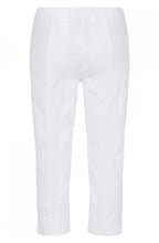 Marie White Floral Jacquard Crop Trousers