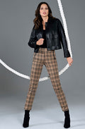 Rita Taupe Checked Trousers