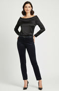 Rose Black Needlecord Ankle Length Trousers