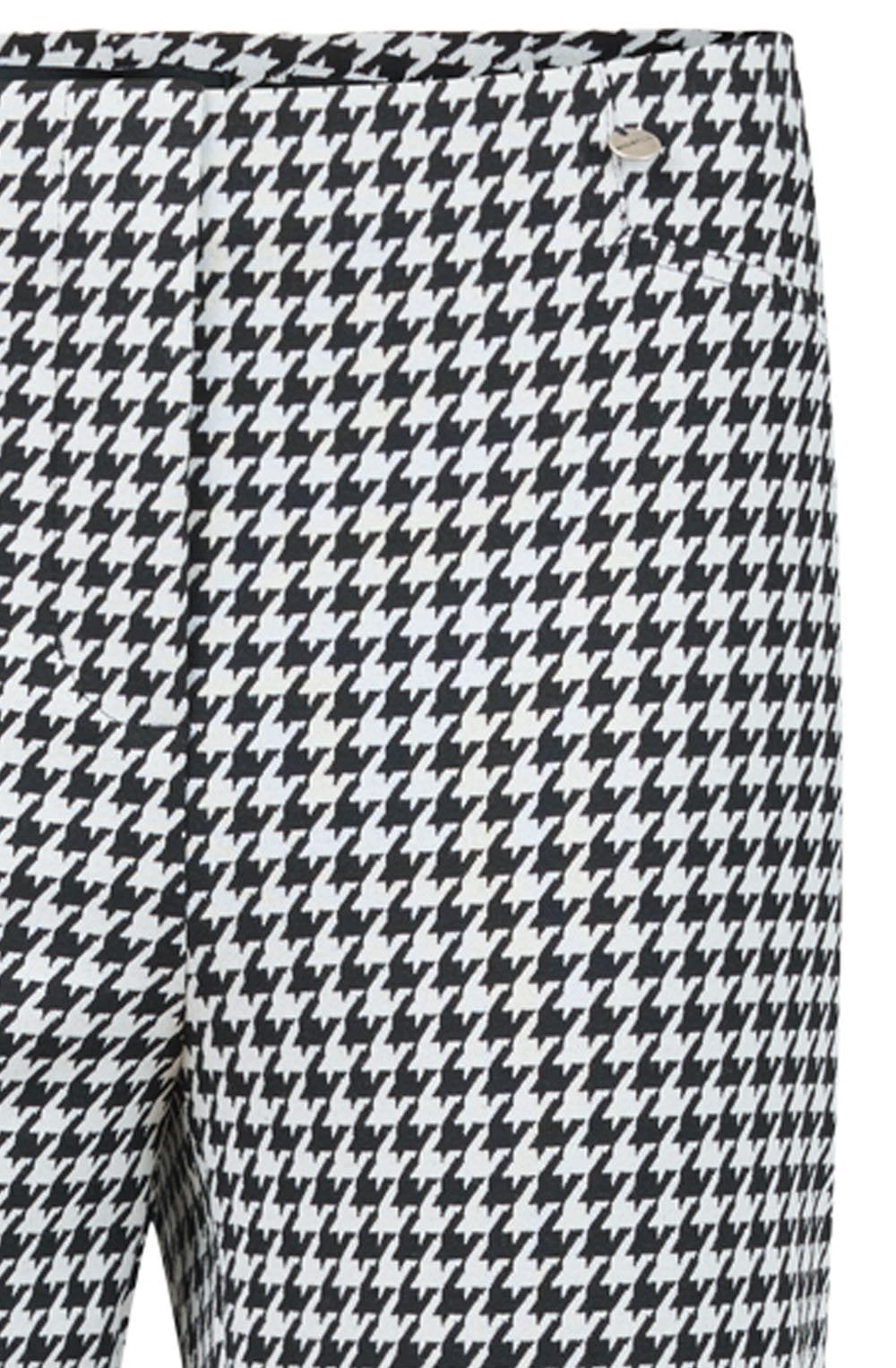 Rose White Houndstooth Velour Trousers