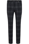 Rose Black and Grey Tartan Velour Trousers