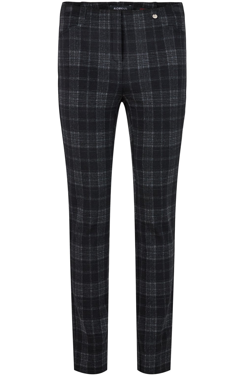 Rose Black and Grey Tartan Velour Trousers