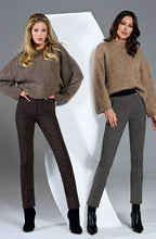 Rose Dark Brown Link Print Slim Fit Trousers