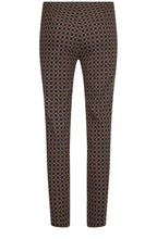 Rose Dark Brown Link Print Slim Fit Trousers