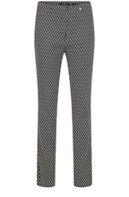 Rose Geometric Print Slim Fit Trousers