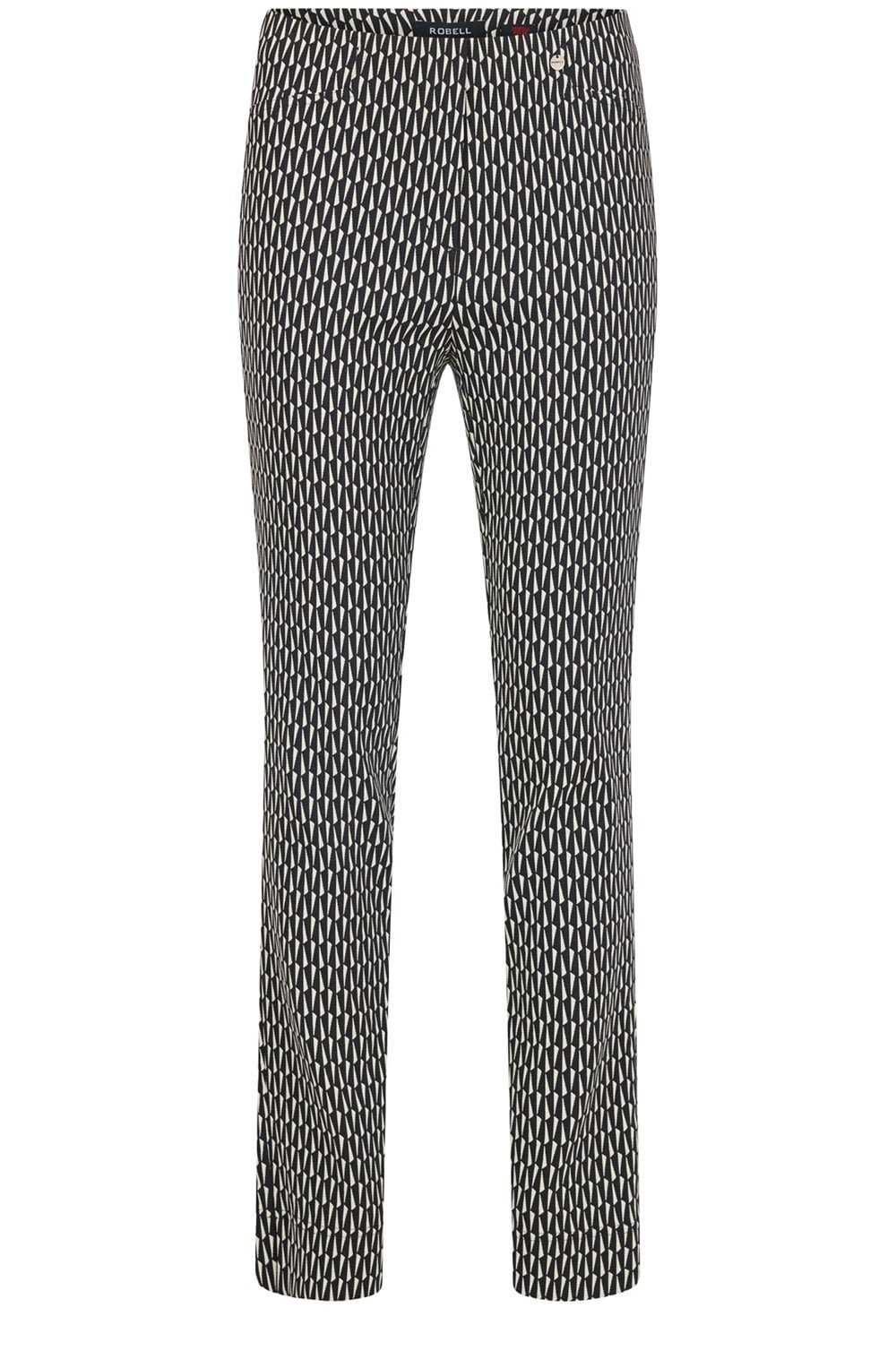 Rose Geometric Print Slim Fit Trousers