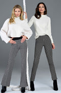 Rose Geometric Print Slim Fit Trousers