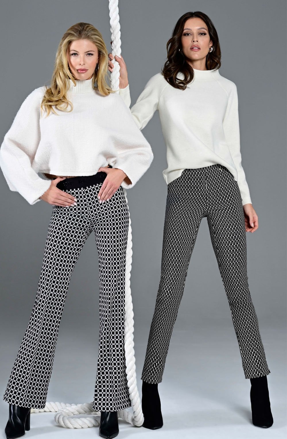 Rose Geometric Print Slim Fit Trousers