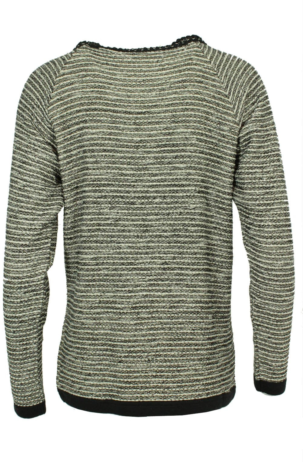 Round neck loose fit jumper brown and cream