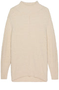 Almond White Fluffy High Neck Jumper