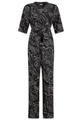 Almost Black Abstract Pattern Jumpsuit