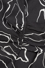 Almost Black Abstract Print Wrap Dress