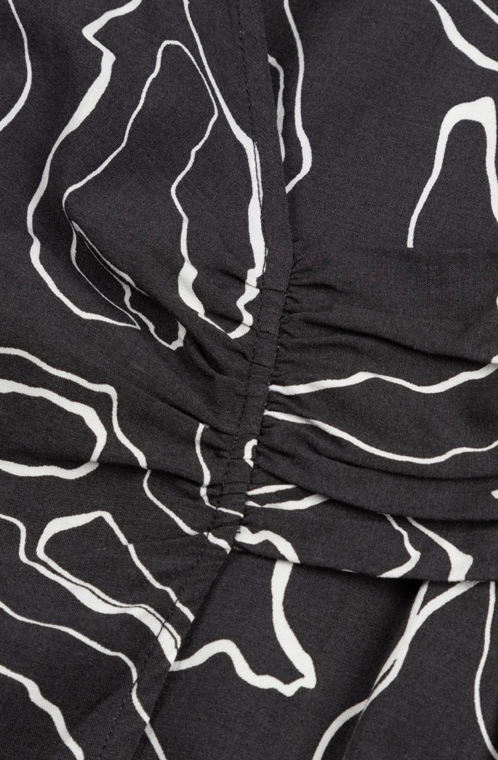 Almost Black Abstract Print Wrap Dress