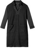 Almost Black Linen Shift Dress