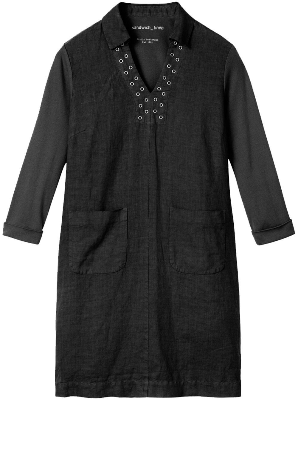 Almost Black Linen Shift Dress