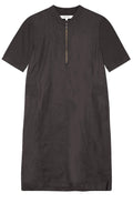 Almost Black Linen Zip Dress