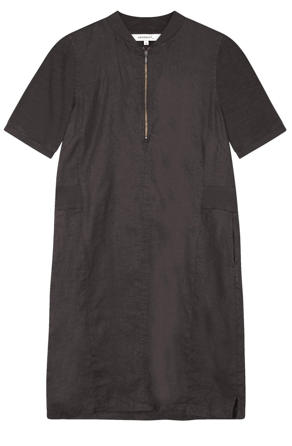 Almost Black Linen Zip Dress