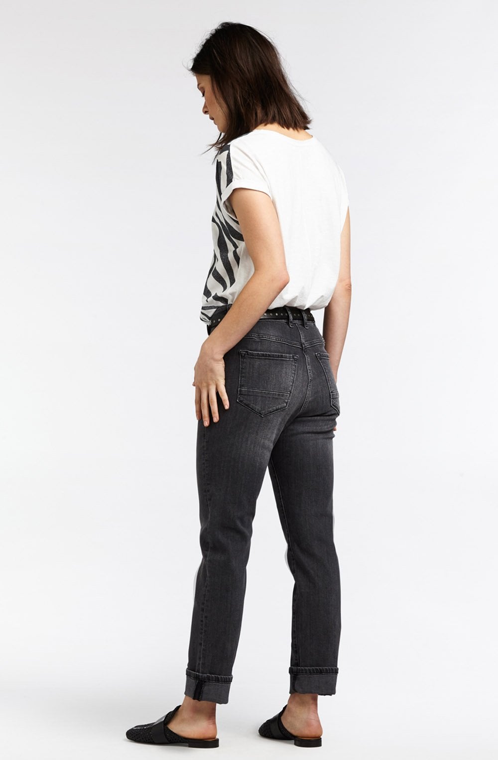 Almost Black Zebra Print T Shirt