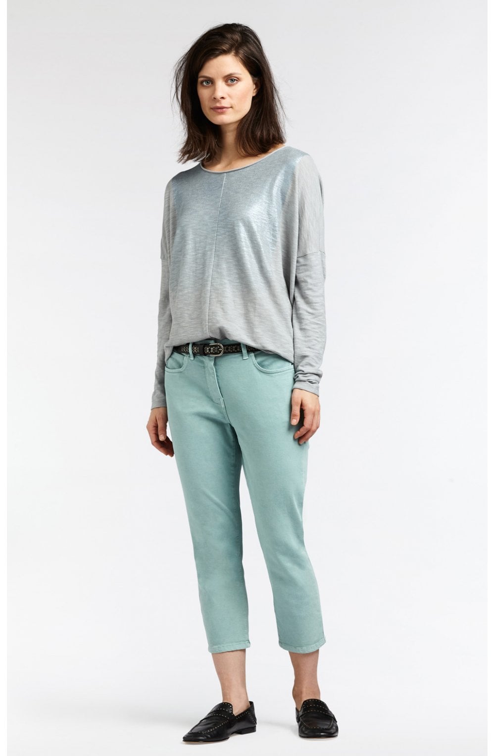 Anise Green Cropped Trousers