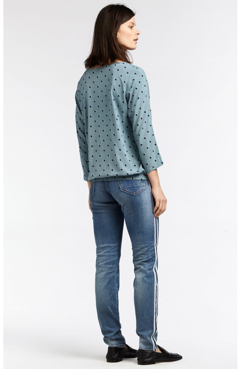 Anise Green Spot Print Blouse