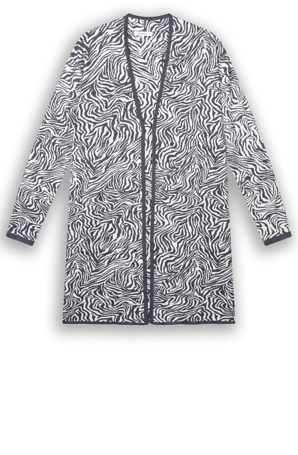 Anthra Zebra Print Long Cardigan