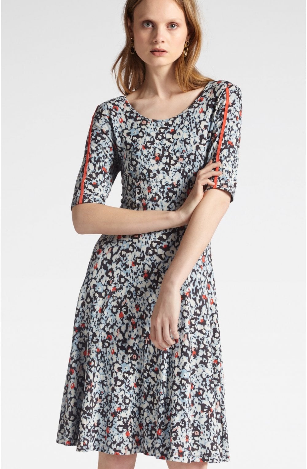 Anthracite Patterned Jersey Dress