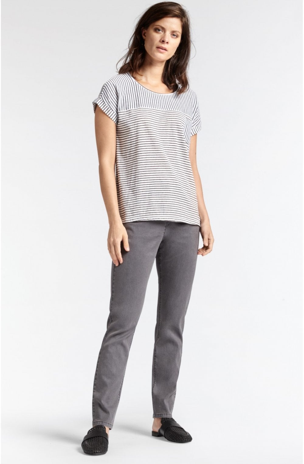 Anthracite Striped T Shirt