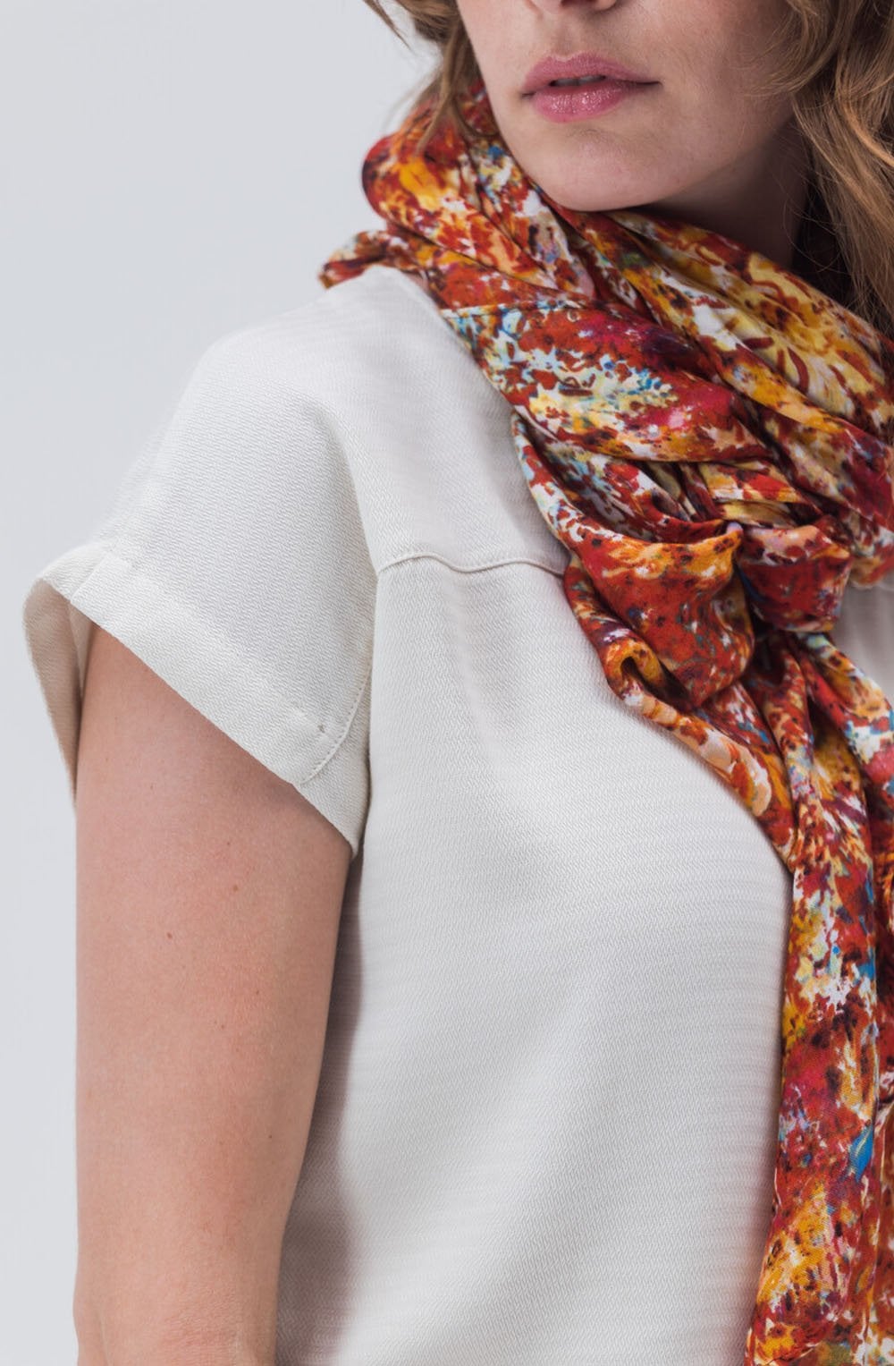 Baked Apple Floral Print Scarf