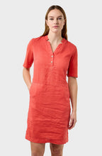 Baked Apple Linen Buttoned Dress