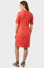 Baked Apple Linen Buttoned Dress