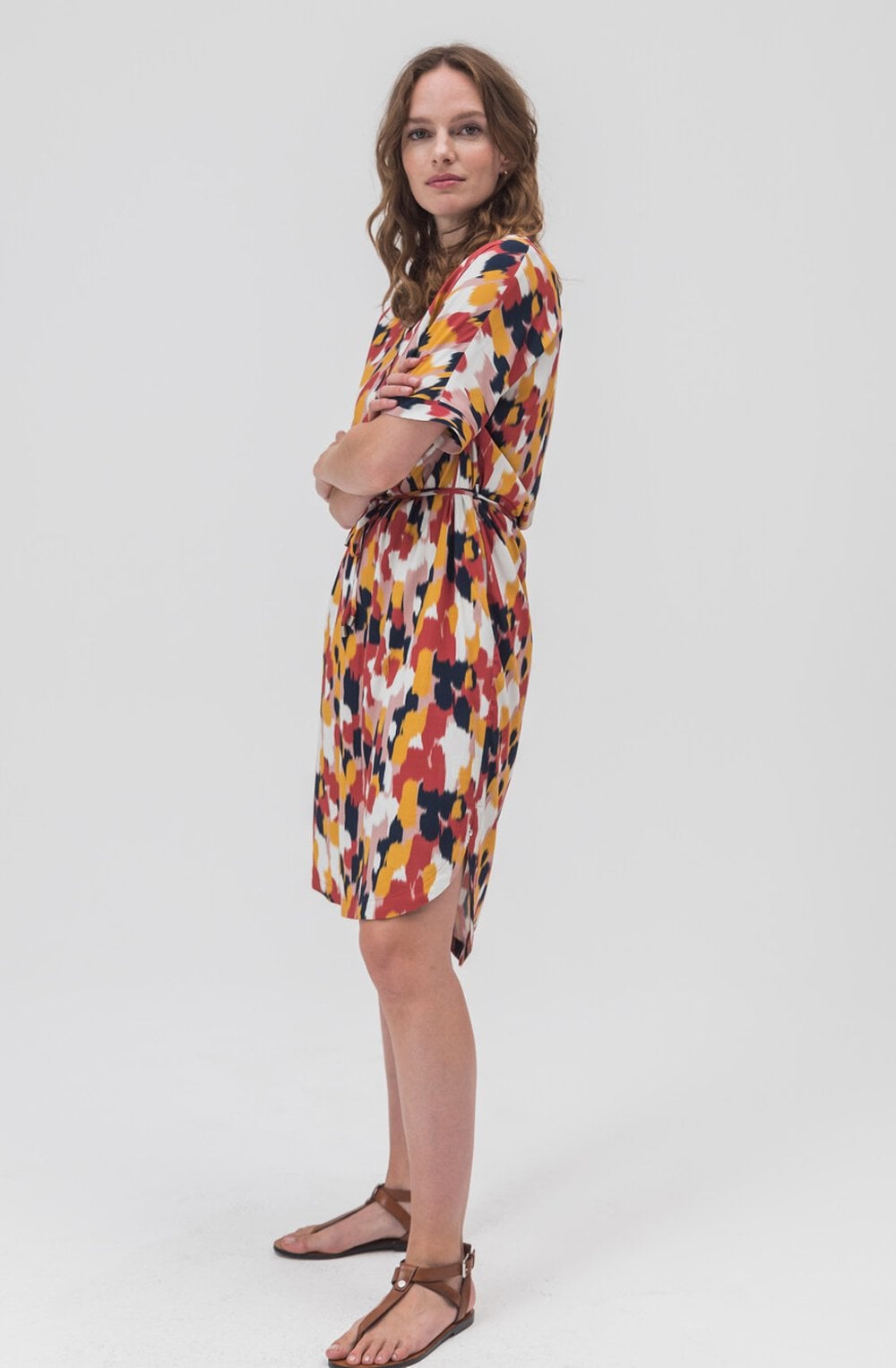 Baked Apple Striking Print Dress