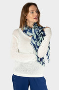 Bell Blue Abstract Print Lightweight Scarf