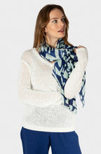 Bell Blue Abstract Print Lightweight Scarf