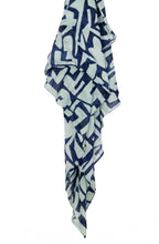 Bell Blue Abstract Print Lightweight Scarf