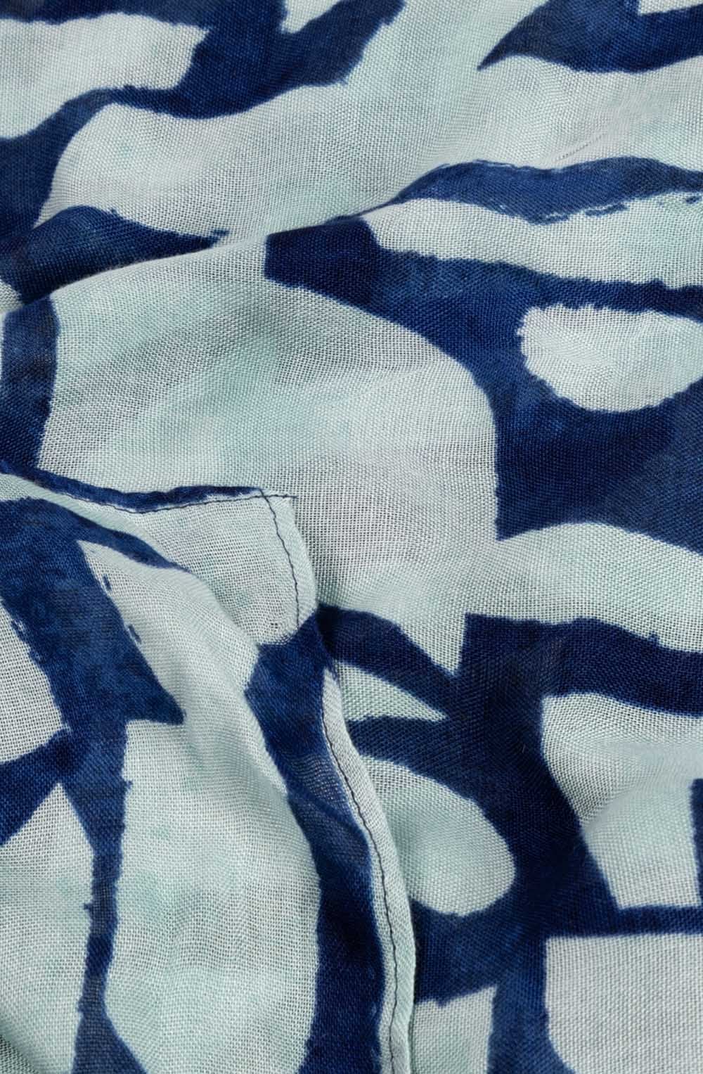 Bell Blue Abstract Print Lightweight Scarf