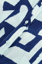 Bell Blue Abstract Print Shirt Dress